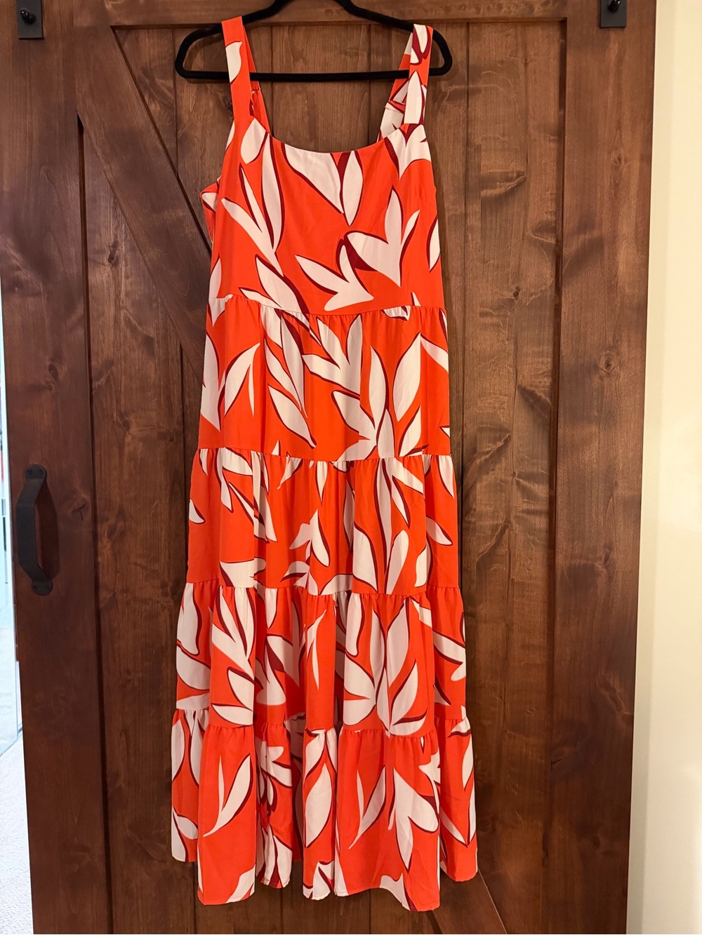Pretty Garden Orange Floral Tiered Maxi Dress. Size XL . Excellent condition